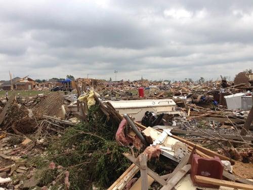 Sections of Moore, OK, after the tornadoes left