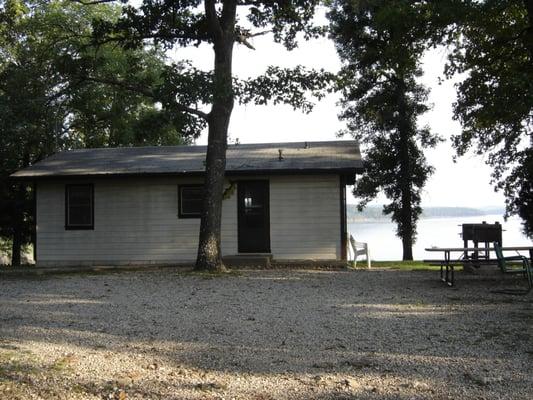 All cabins have a view of the lake. Resort boat dock can be viewed from the cabins.