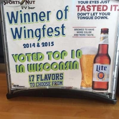 Winner of La Crosse wingfest 3 years running