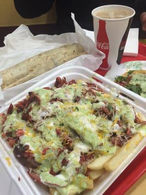 Adoba fries & taco plus carne asada burrito - TOO BOMB