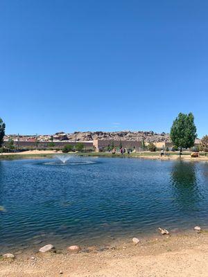 Awesome park, grass and dirt aaaand a pond!