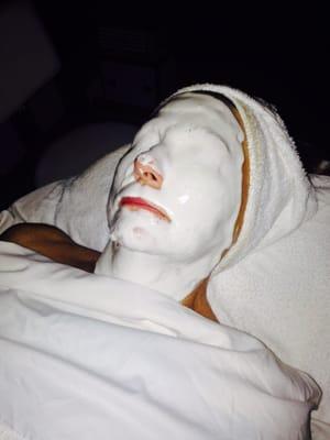 the Alginate Masque, by Environ Skin care. Available as an upgrade to any facial or included with the hour Rx facial!