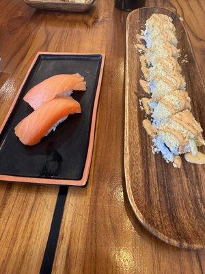 Smoked salmon and shrimp Tempura roll