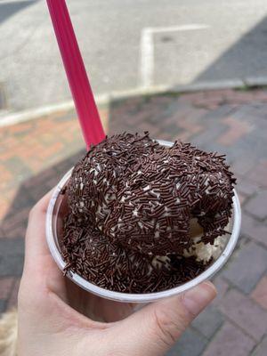 Cookie dough ice cream with chocolate sprinkles!