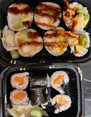 Tempura shrimp roll, Salmon Roll