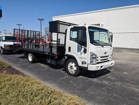 Landscapers, fresh on the lot. 14' WilRo dovetail bed on a Chevy 4500XD LCF.