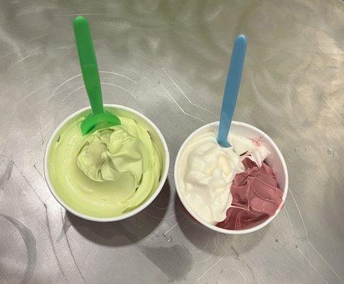 Pistachio (my favorite!) & White Peach/Black Raspberry