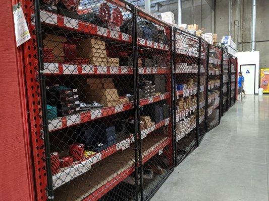 Entire aisle of concrete diamond grinding and polish tooling.