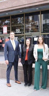 Firm attorneys outside Stanley Mosk Courthouse - Downtown Los Angeles