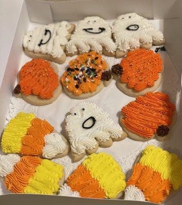 Halloween cut out cookies.