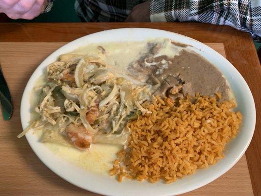 Enchiladas Ranchero with chicken