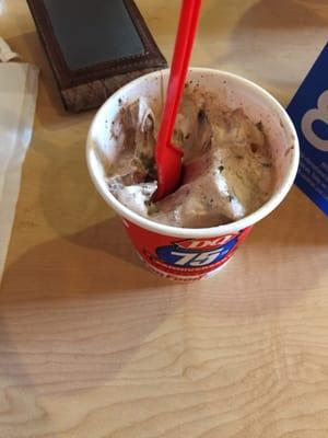 Mini blizzard of the month, salted caramel truffle. Very good.