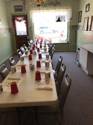 A section of the dining room