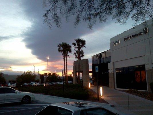 A view of the campus at sunset in summer of 2017