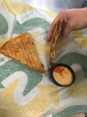 Subway should totally pick up on my boys quesadillas. Theyre amazing