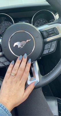 Matte blue nails