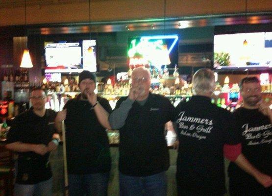 Corky singing Karaoke at the bar! You'll be forever in our hearts!