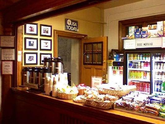 View of Hava G'day Cafe from inside Madison Train Station.