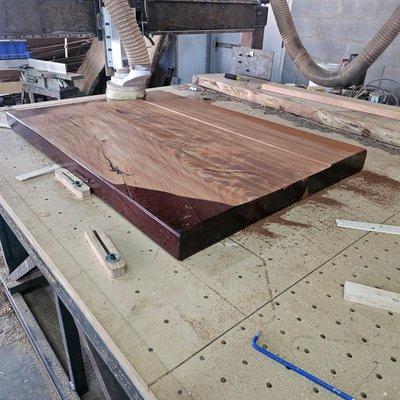 Mahogany slab flattening