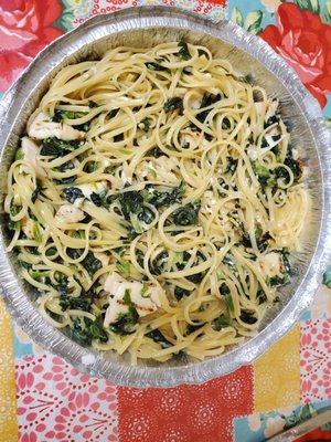 Grilled Chicken Spinach Alfredo, $15.00