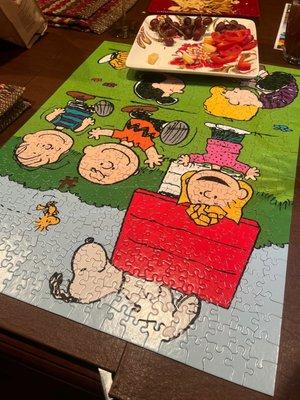 Peanuts 550 Piece Jigsaw Puzzle Ages 12 & Up Size: 24" x 18"