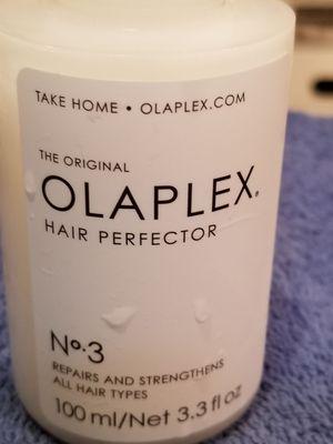 Olaplex #3 10 min. Treatment is so worth the money to love your hair again.