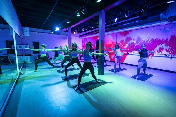 Hip Hop Yoga in our "Backstage" studio