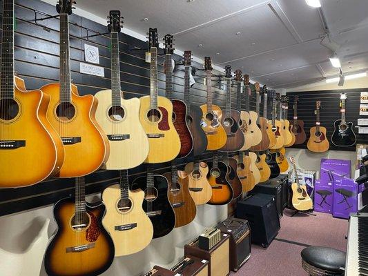 acoustic guitars galore!