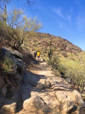 Climbing up the trail