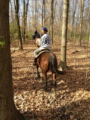 Enjoying a trail ride with my daughter! Sweet weather and saw herd of deer!