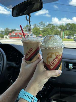 Fall maple special and a caramel frappe