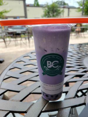 My favorite--Taro milk tea with cheese foam and boba