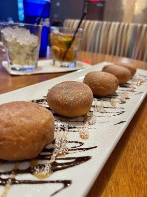 Hazelnut filled Beignets.