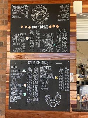 coffee menu