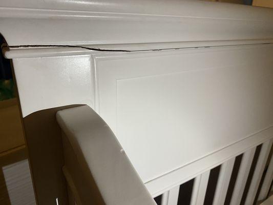 Cracked top of crib