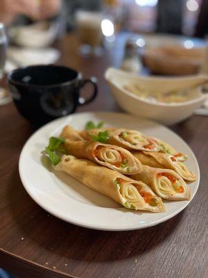 Blinis with red caviar