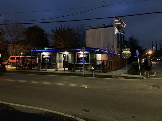 Storefront at night