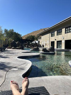 Lounging by the pool on a windy day