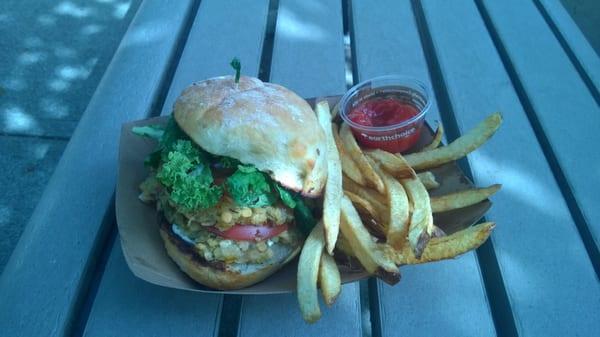 Lentil Burger, Russet fries, ketchup (August 2015)