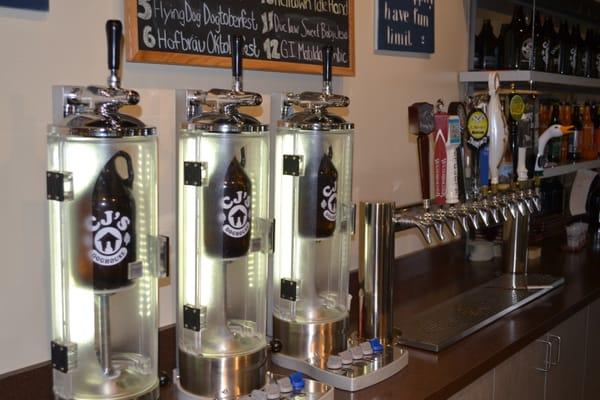 Growler filling station! Twelve different beers always on tap!