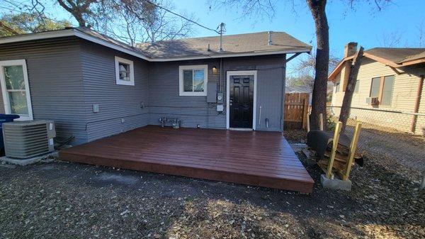 After pressure washing and staining the deck