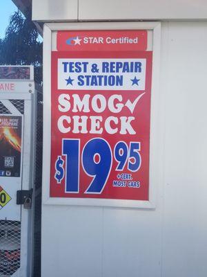 Smog check $19.95