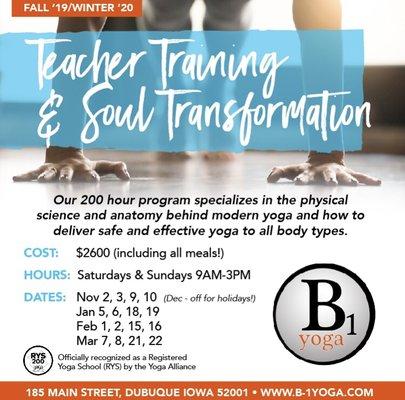 Yoga Teacher Training starts this weekend!