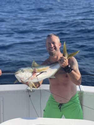 First speared fish! Yellowtail!