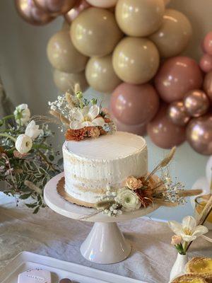 Taro Cake (we removed the outer frosting ourselves to make a naked cake)