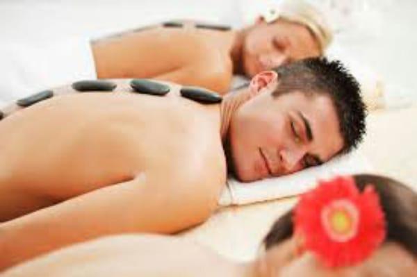 Enjoy hot stone couples massage