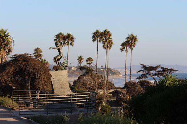 Cardiff Kook, is a local statue of a surfer. At the Ajna Center we incorporate Surf therapy into the schedule.