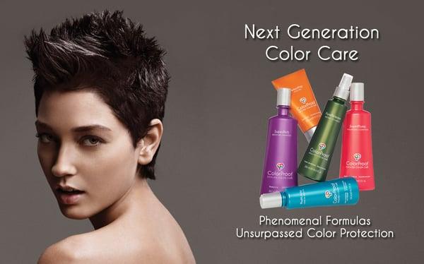 ColorProof is available at County Seat Style.  Men's cuts, Women's Colors and wonderful conditioning treatments from MilkShake and  Redken.