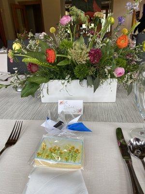 Wildflower themed centerpiece