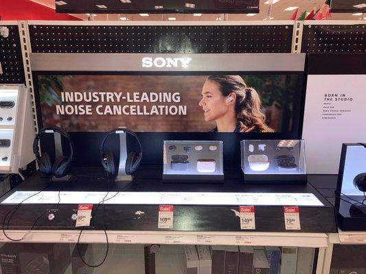 Sony Headphones display